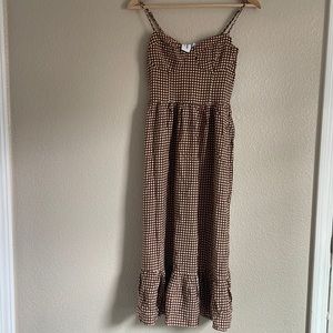Brown checkered dress